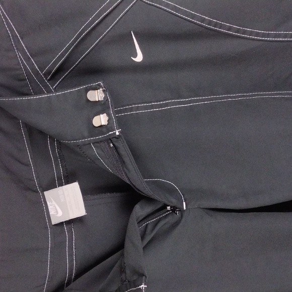 Nike Black Mid Rise Hook Zipper Closure Flare Leg Athletic Athleisure Pant - Picture 5 of 15